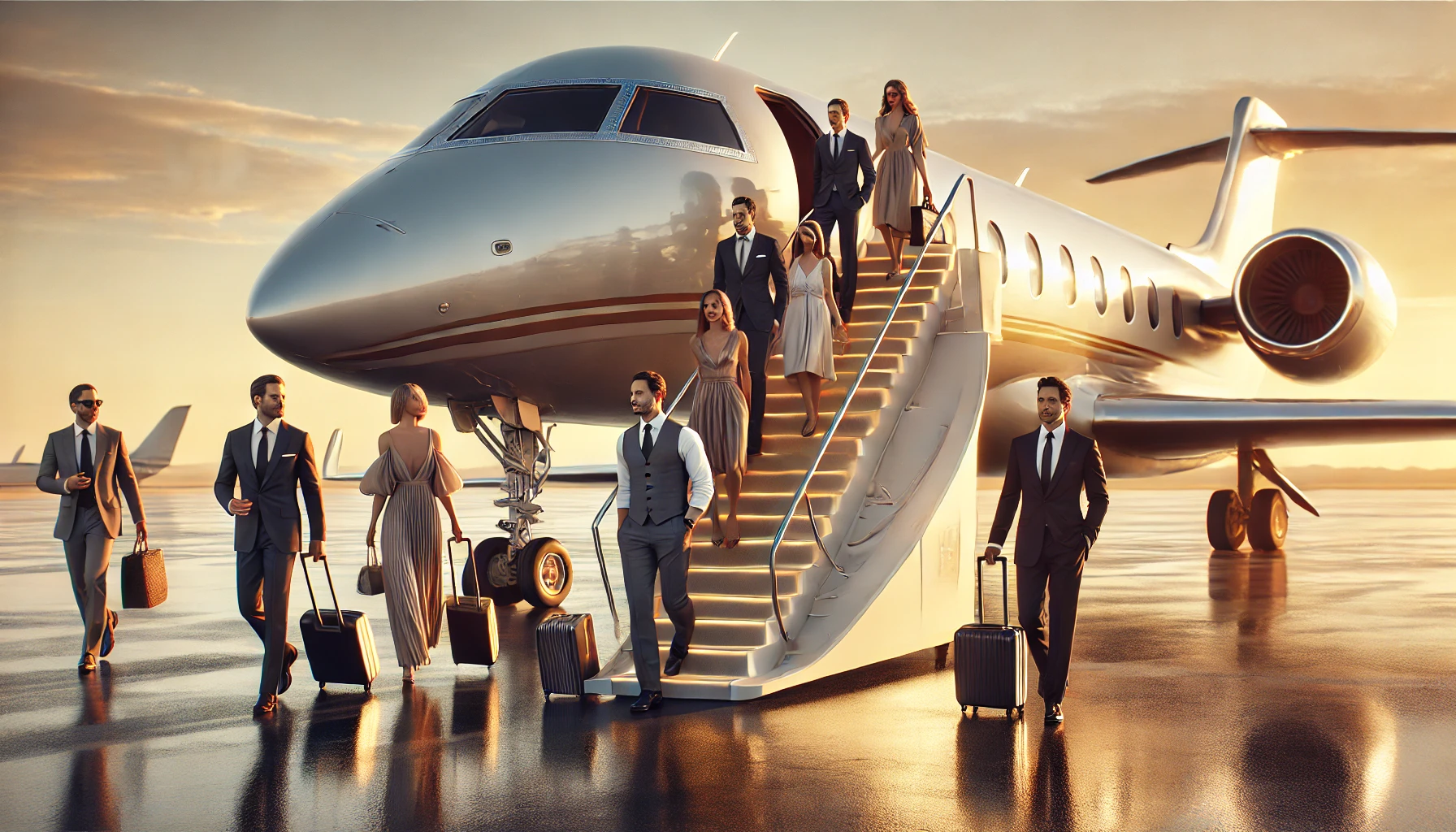 Exclusive aeroplane insurance for high-class VIP travelers enjoying tailored luxury coverage.
