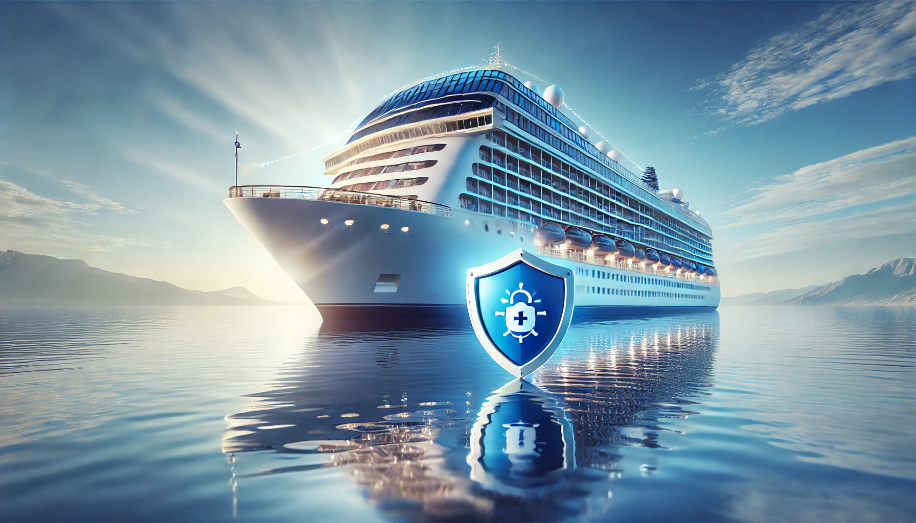 A cruise ship sailing on the ocean, symbolizing secure and worry-free travel with cruise insurance